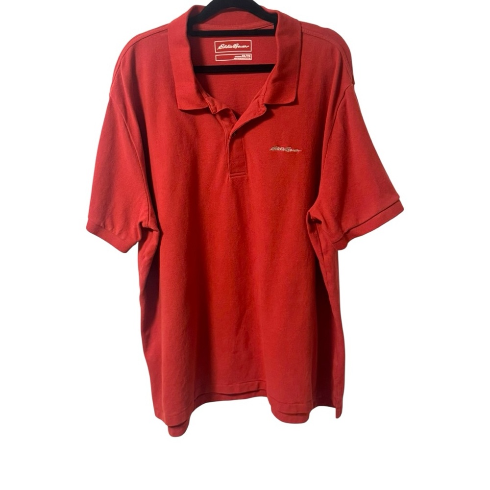 Eddie Bauer Menโs Field Pro Pique Polo Shirt Short Sleeve XXL Red Cotton Collar